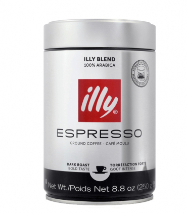 Illy Espresso Dark Roast mletá káva v dóze 250g