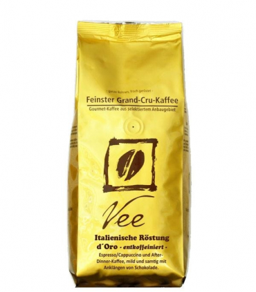Vee's Espresso d'ORO zrnková káva bez kofeinu 250g